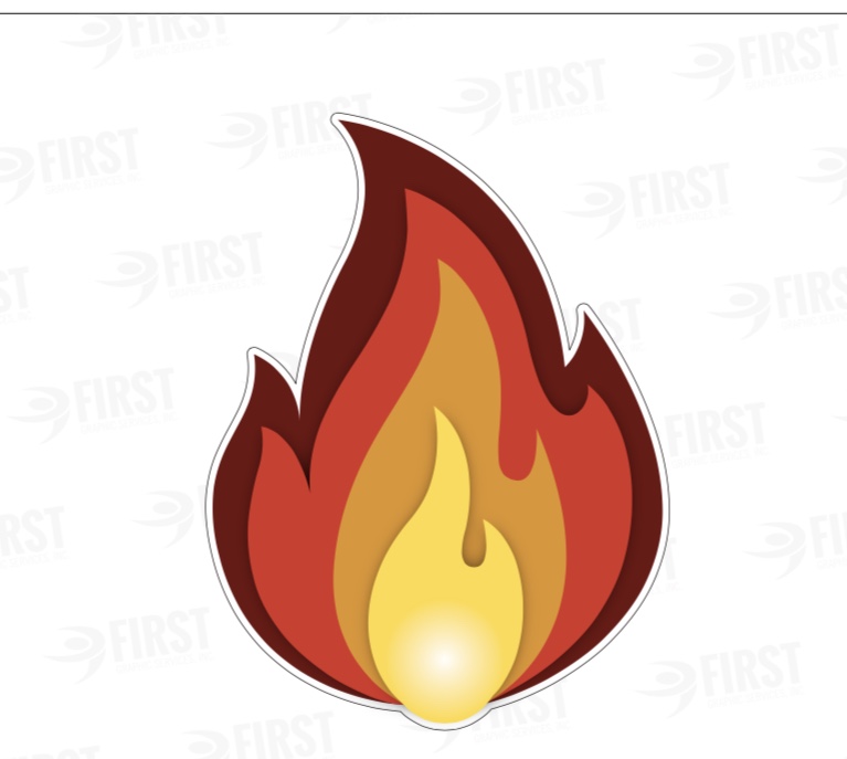 yard sign of flame