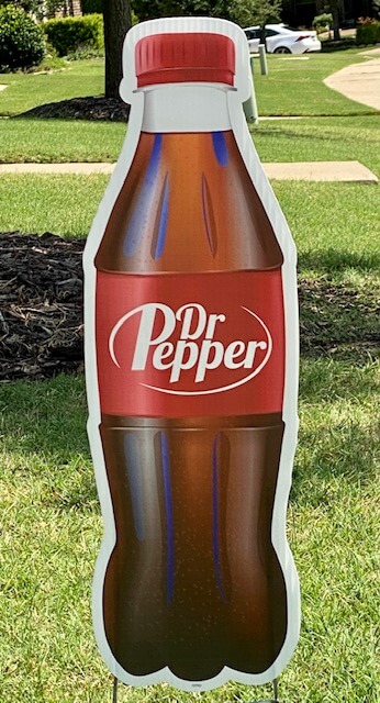 A Dr. Pepper soda bottle