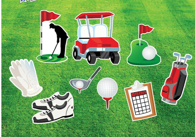 a set of golf graphics