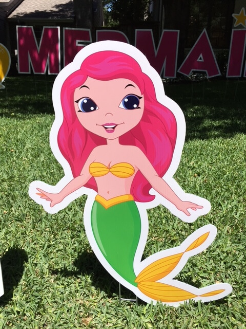 A pink haired mermaid