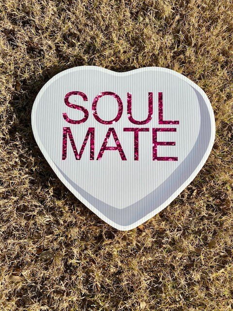 Gray Candy Heart with the words Soul Mate